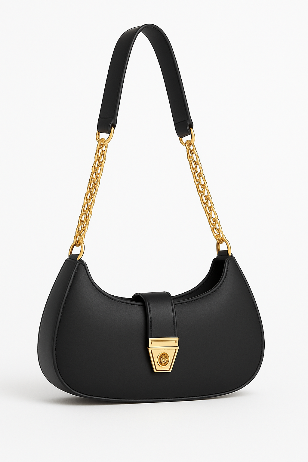 ✨ Women’s Shoulder Bag – Crossbody and Shoulder Handbag 👜 with Golden Chain Strap & Lock 🔒
