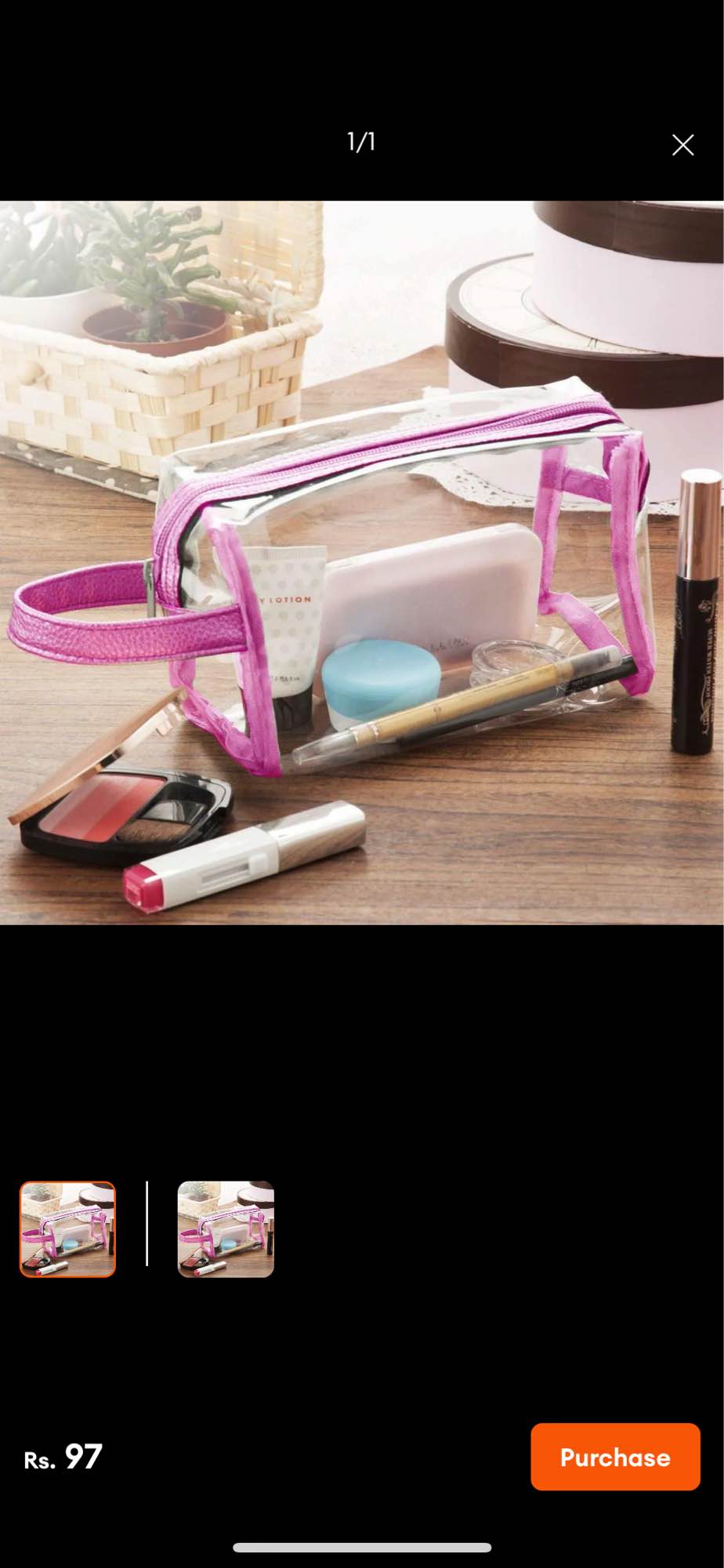 Clear Makeup Bags, Travel Cosmetic Zipper Pouch for Women, Transparent Makeup Organizer Storage Case for MakeUp Brushes, Travel Toiletry Bags for Girls with Portable Handle (Pink (Double Layer))