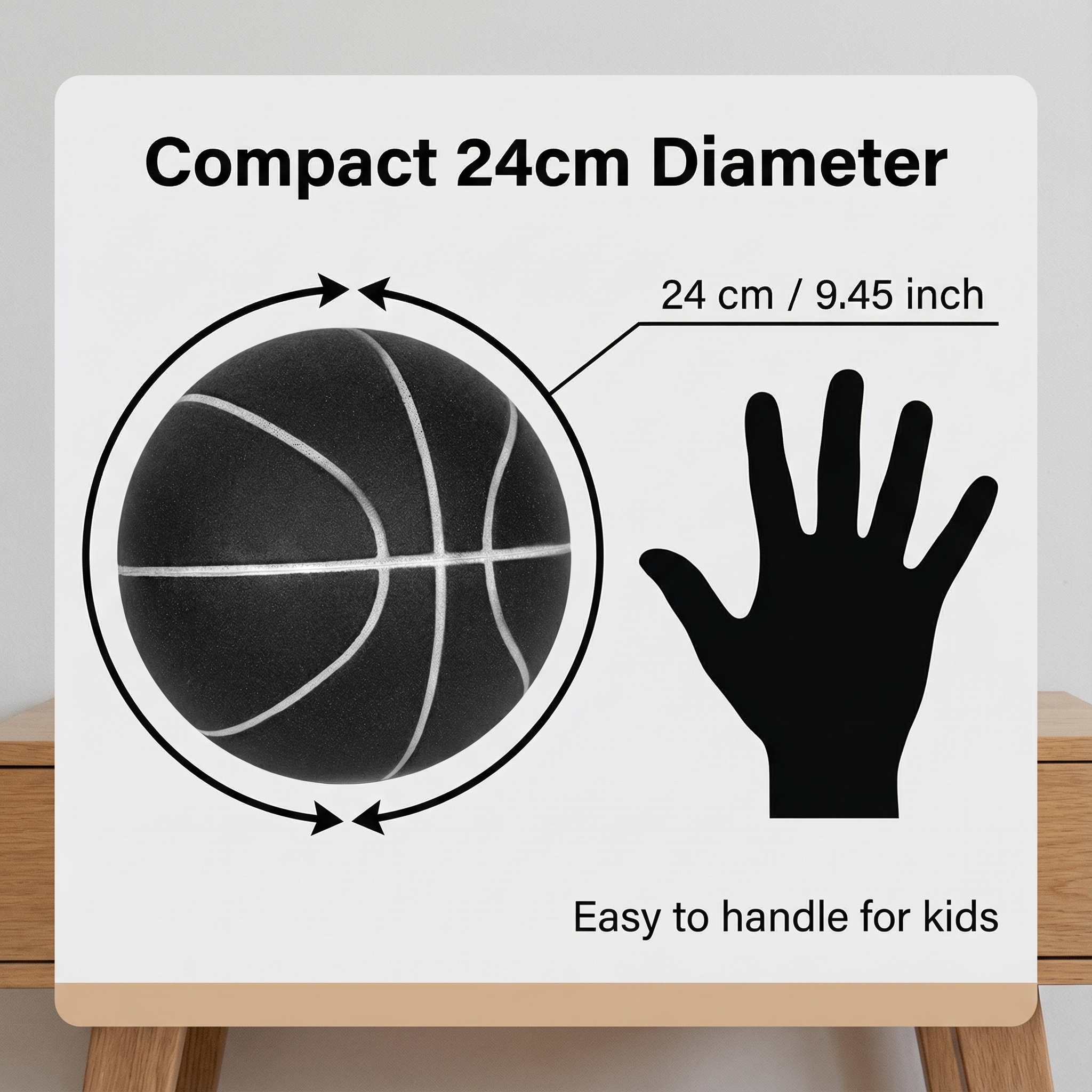 Upgrade Silent Basketball New Black Size 7 Ball Noise-Free Indoor Bounce Mute Training Basketball for Kid Playing at Home Birthd