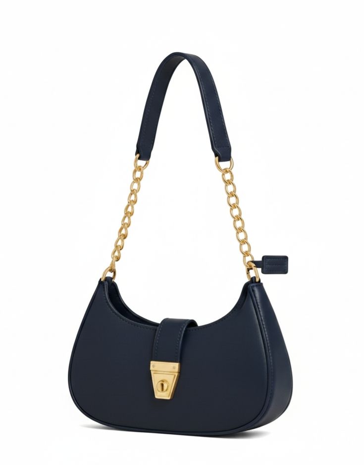 ✨ Women’s Shoulder Bag – Crossbody and Shoulder Handbag 👜 with Golden Chain Strap & Lock 🔒