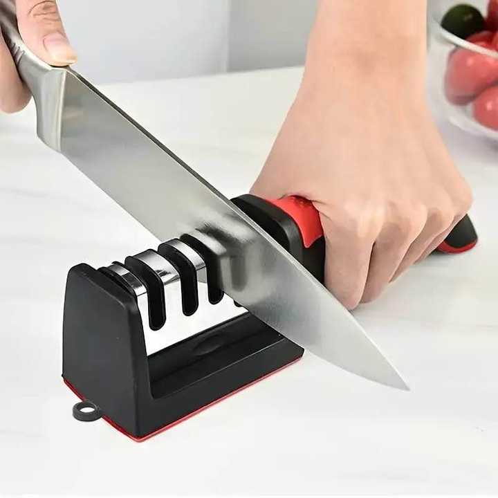 Professional Knife Sharpener | 3-in-1 Tungsten Steel Diamond & Ceramic Sharpening Tool | Kitchen Knife Sharpener