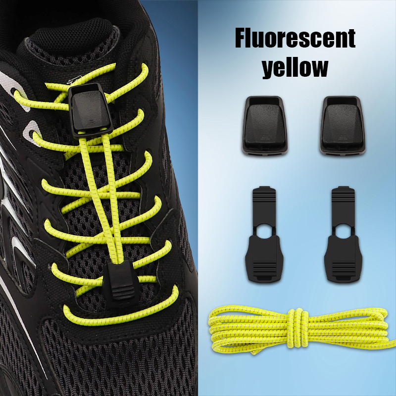 Elastic No Tie Shoelaces with Lock Buckle Stretch Quick Lace System for Sneakers Running Sports Shoes Adults Kids