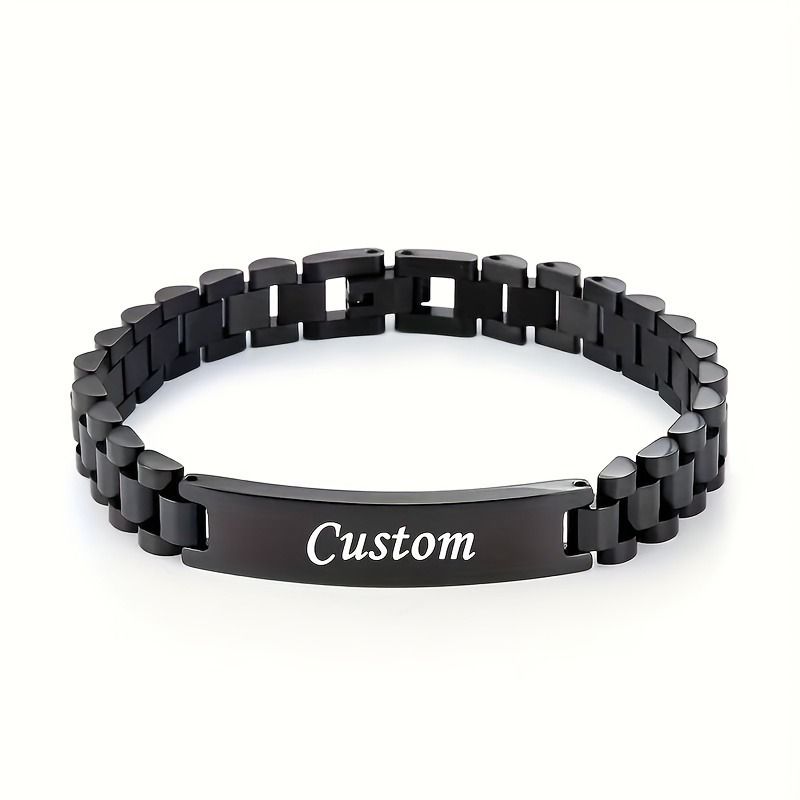 Customized Bracelet for Men and Women Stainless Steel Personalized Name Bracelet Fashion Style Multiple Colors