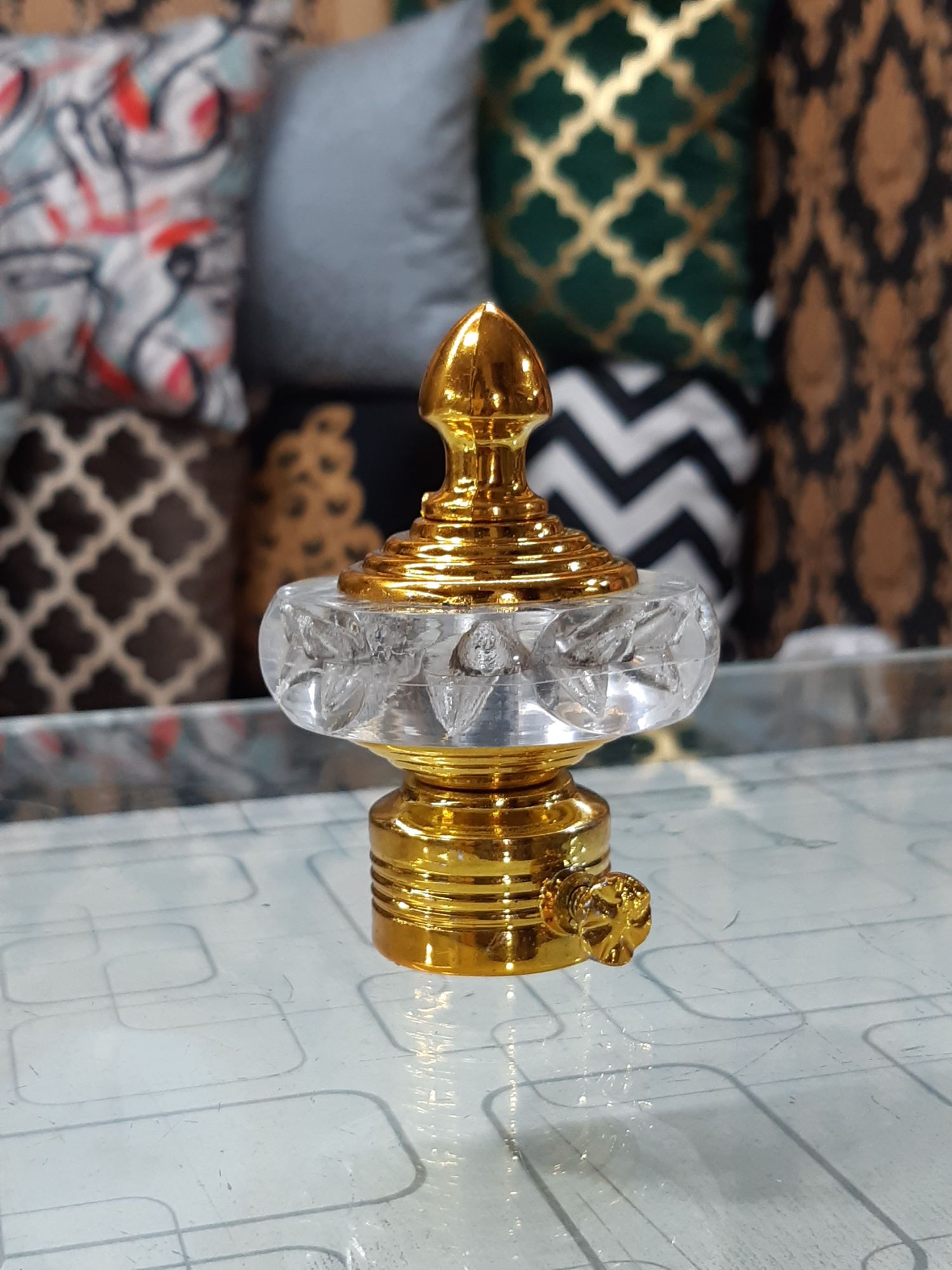 Curtain Rod End Stopper Pack - 2 Pcs Crystal Knob Design for 1-Inch Rods - Secure Fit, Wall Protection, Elegant Home Decor Upgrade