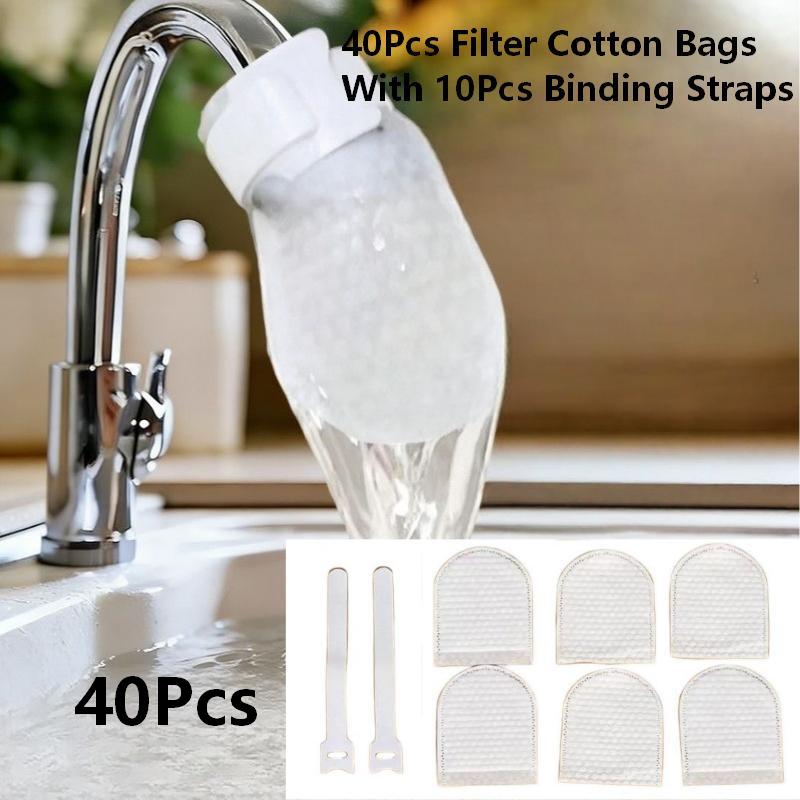 40/50/60/100Pcs Universal Disposable Faucet Filter Cotton Bags Thickened Water Purifier Sock Bags For Tap Water Well Water