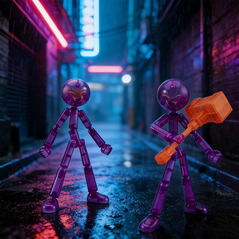 NEW Printing Mannequin Multi-jointed Stickman Toy Novelty Action Figure Stickman Assembled Robot Movable