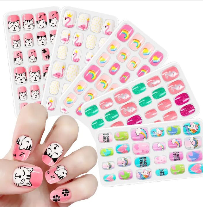 Nails for Girls nail art with glue sticker