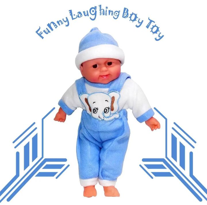 Funny laughing baby rubber & stuffed toy, baba laughing doll in 15 inches