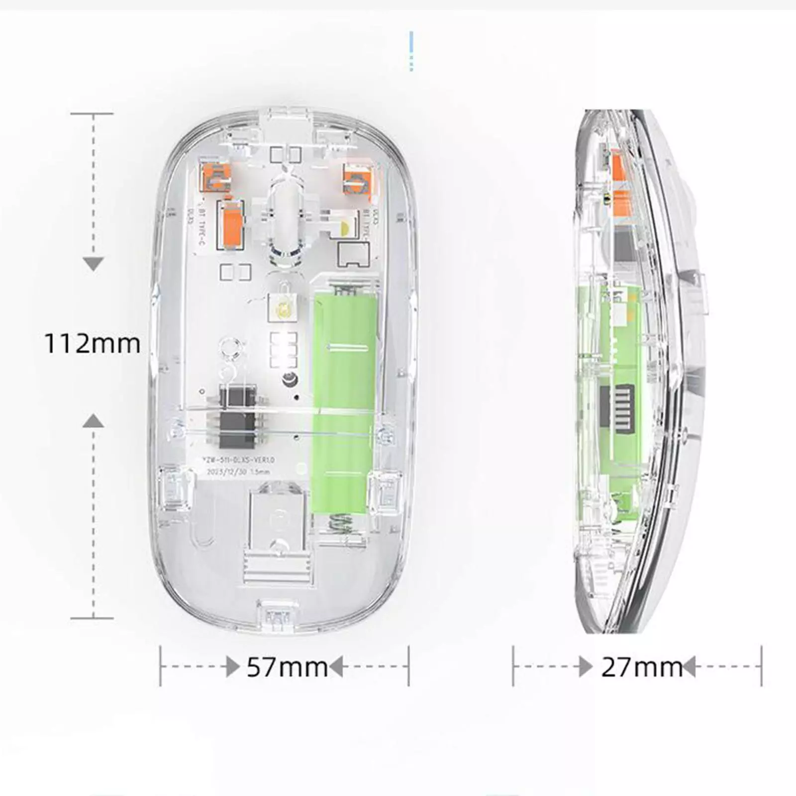 2.4GHz Wireless + Bluetooth  Mouse, Multi-Device Dual Mode Slim Rechargeable Silent Click Buttons Wireless Bluetooth Mouse 3 Adjustable DPI