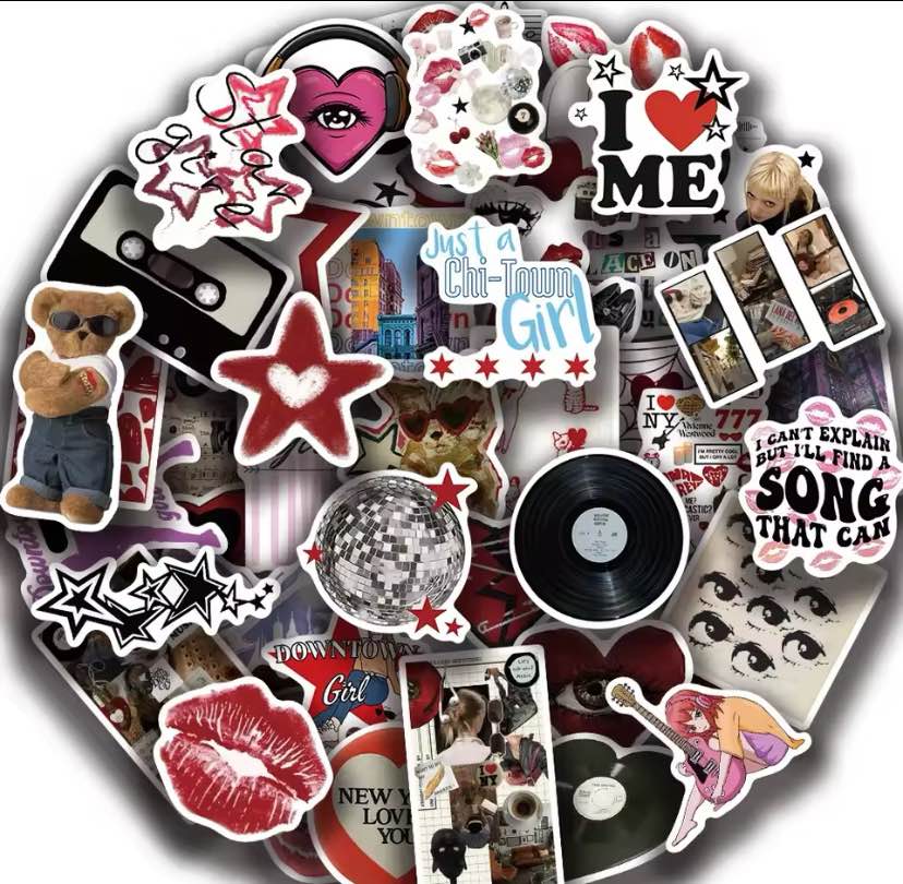 25pcs Downtown Y2K Girls Stickers Aesthetic Phone Car Skateboard Laptop Sticker Decal Classic Kids Toy customization available