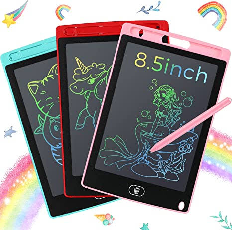 LCD Writing Tablet, drawing tablet with multicolor writing Electronic Slate E-writer Digital Memo Pad Erasable Writing Board Learning Toys, Gadgets For Educational, Daily Life Routine Notebook Purpose for kids 8.5 Inch