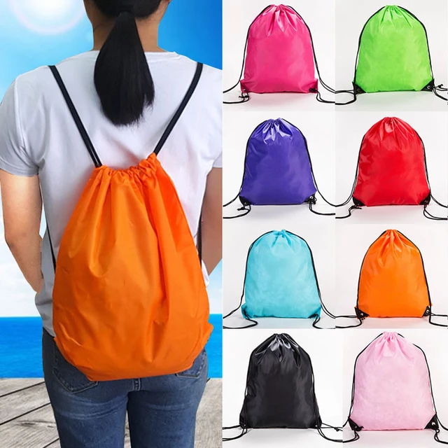 Waterproof Gym Bag Drawstring Sack Fitness Travel Outdoor Backpack DIY Daybag Shopping Bags Swimming Basketball Yoga Sports Bags