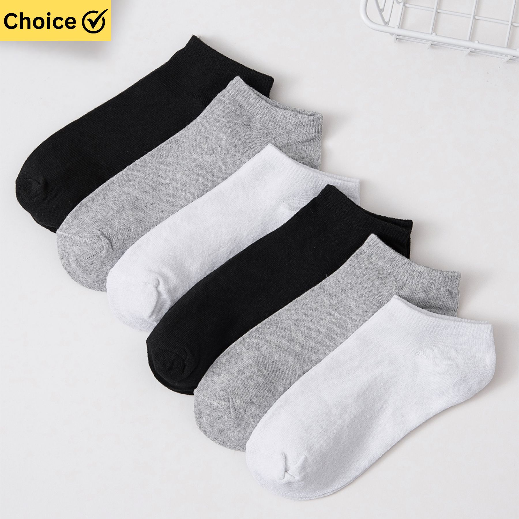 6 Pairs Soft Cotton Ankle Socks for Men & Women - Assorted Colors (3 Random)| 6 Pair Cotton No Show Socks for Men & Women - Lightweight, Breathable, Low Cut Ankle Socks (Random 3 Colors)