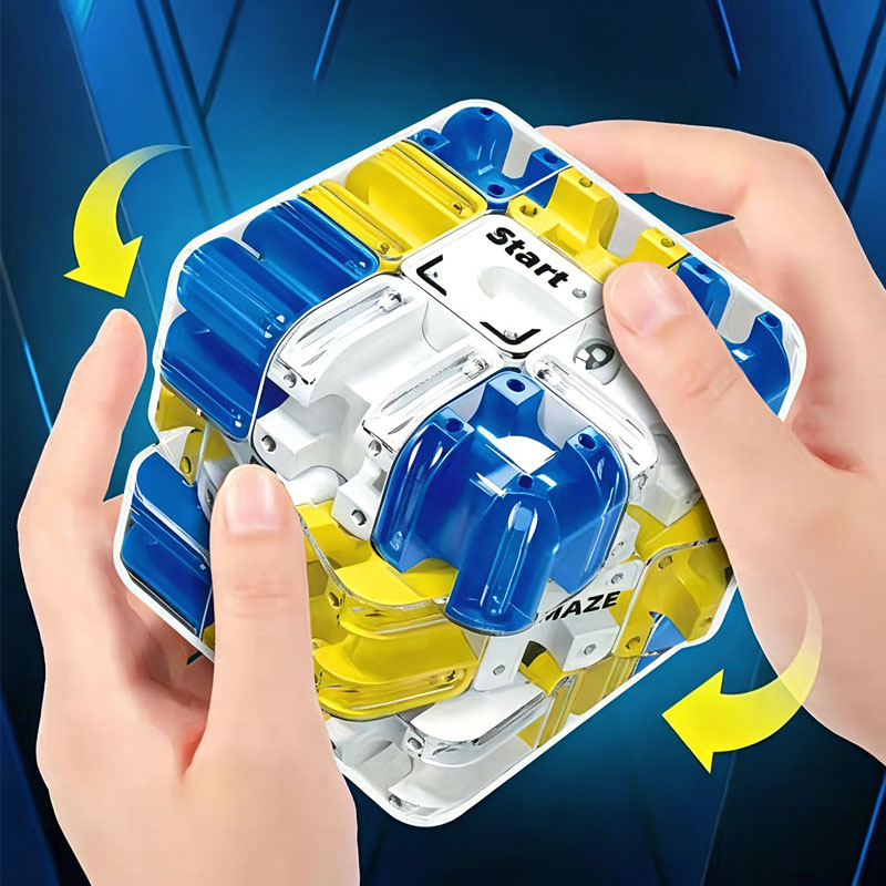 Novelty 3D Rolling Ball Maze Cube Puzzle Brain Teaser Game for Kids & Adults Logical Thinking Educational Labyrinth Toys