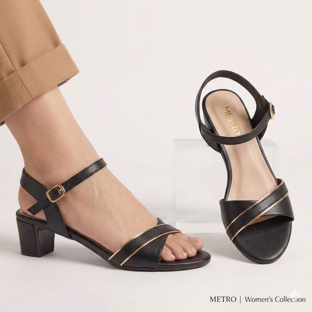 Branded Elegant Crossover Block Heel Sandals for Women - Stylish Comfortable Daily & Formal Block Heel Sandals for Ladies
