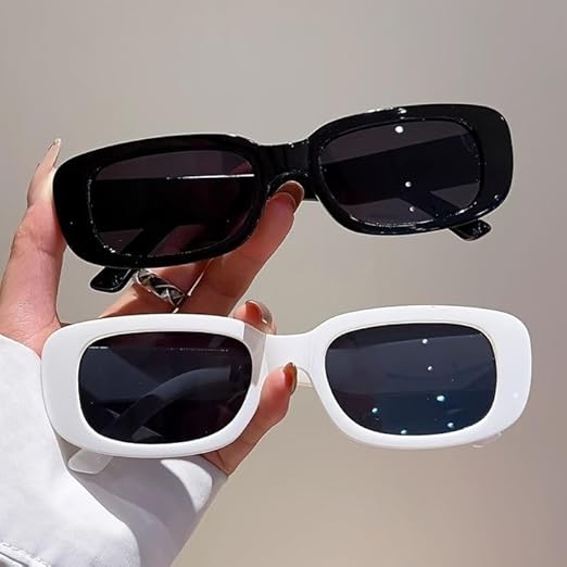 Retro Square Sunglasses for Men Women | Korean Style TikTok Trending Glasses | Vintage Rectangle Leopard Print Fashion Sunglasses Unisex Pakistan