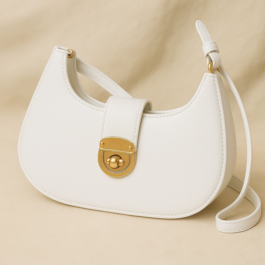 Women’s Hobo Handbag – Stylish Faux Leather Shoulder Bag with Gold Turn-Lock & Large Capacity