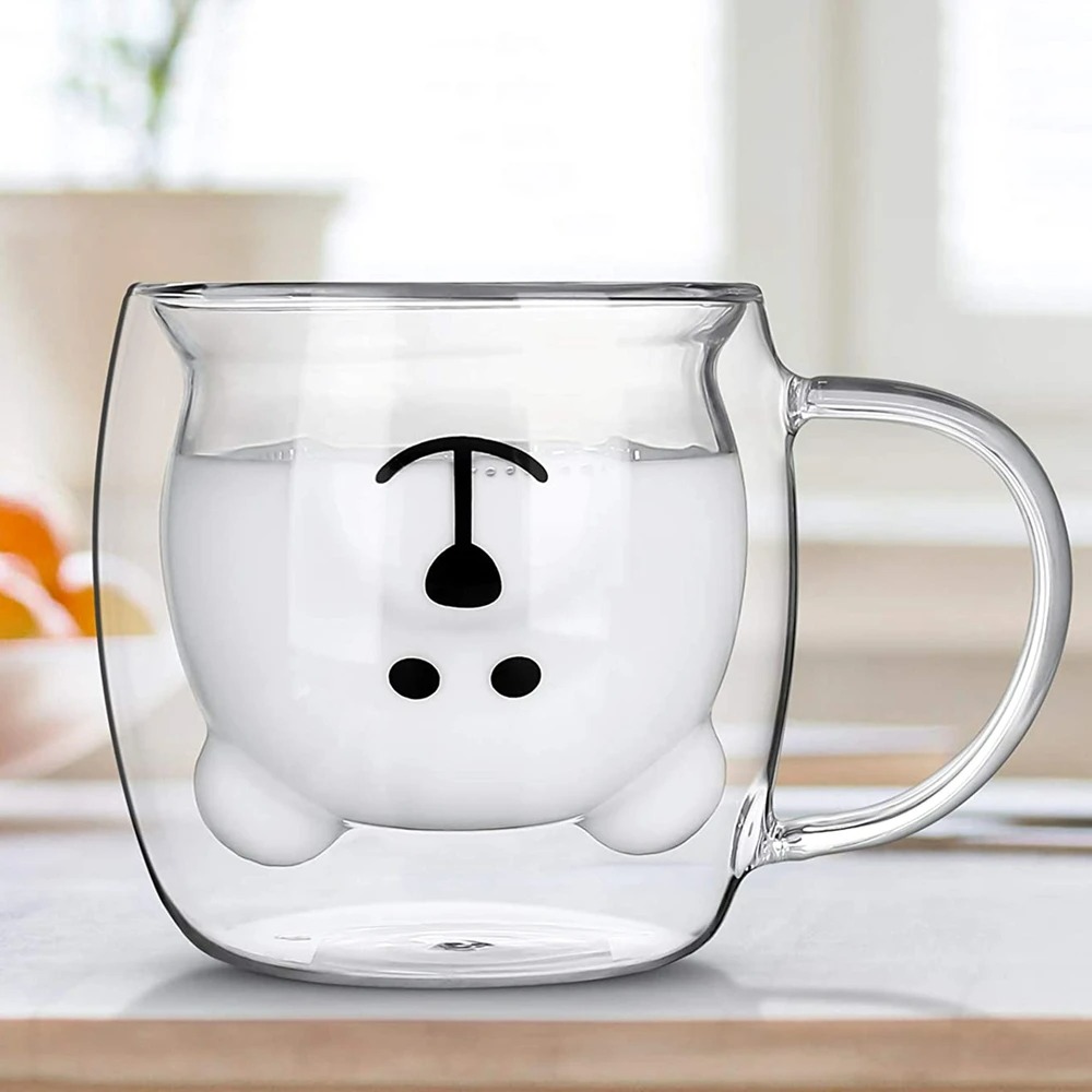 250Ml Cute Bear Double-Layer Coffee Mug