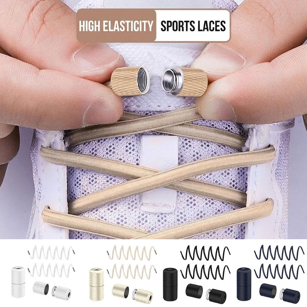 5 Colors Round Elastic Laces Without Ties Metal Buckle Shoelace Sneakers Quick Shoelaces Shoe Accessories 1 Pair