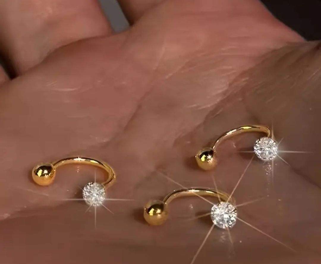 Premium Titanium Nose Pin & Ear Piercing Stud - Screw Back Zircon Multi-Piercing Jewelry for Nose, Lobe, Helix & Cartilage