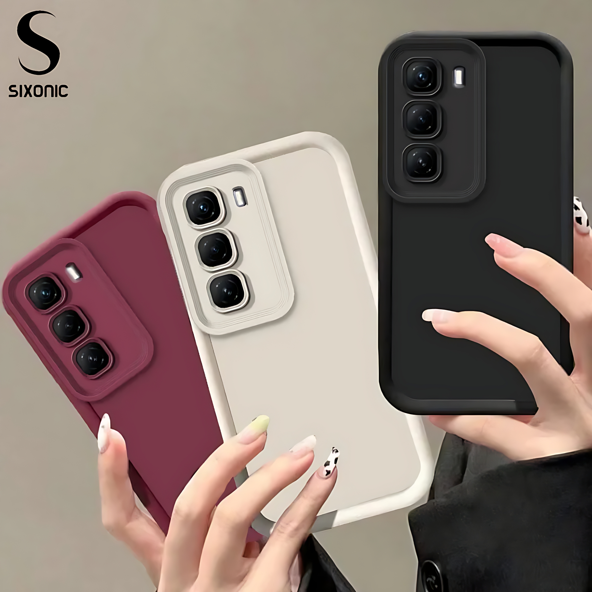 Sixonic Candy Silicone Cover For Infinix Hot 60 – 60i – 60 Pro – 60 Pro Plus – Shockproof Soft TPU Back Cover With Camera Lens Protection Case