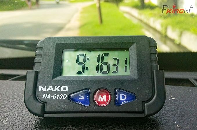 New Digital LCD Alarm Table Desk Car Calendar Clock Timer Stopwatch(Medium) (BlackColour, 1 pc)