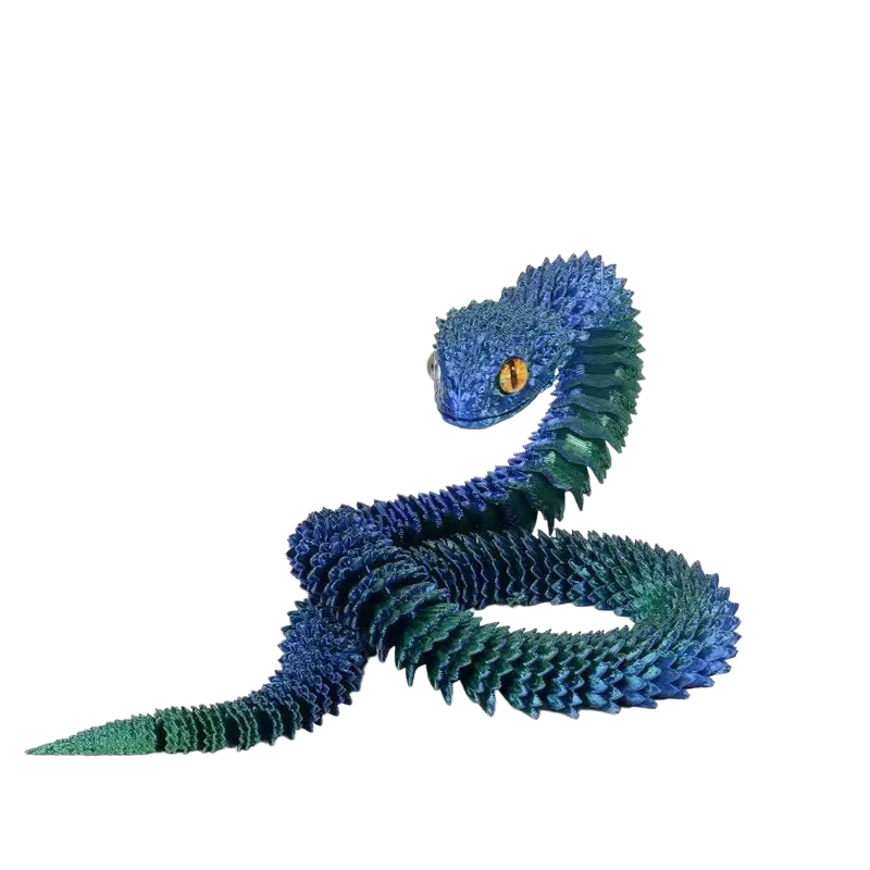 30CM New 3D Printed Snake Realistic Snake Statue Movable Joint Fidget Toys Simulation Desk Ornament Animal Model 