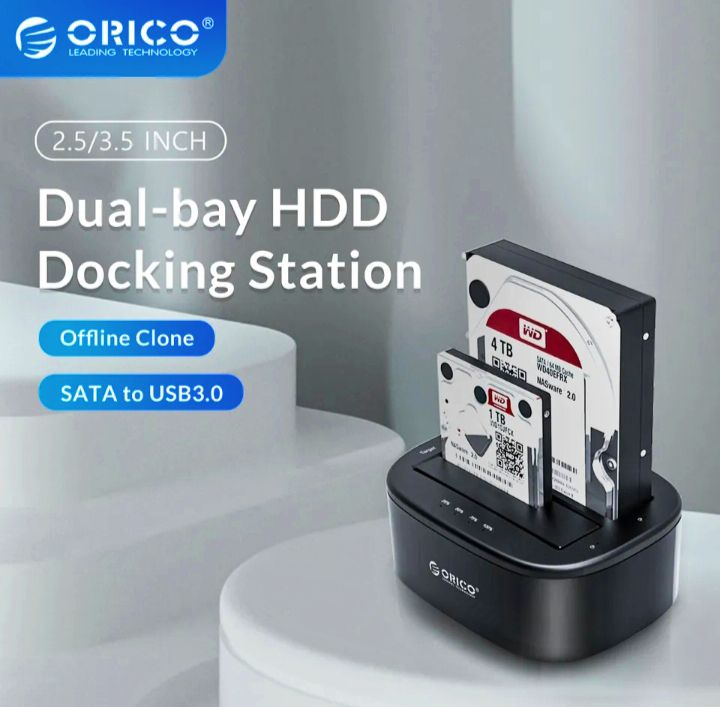 ORICO HDD Clone Docking Station USB 3.0 to SATA 3.0 Dual Bay Hard Drive