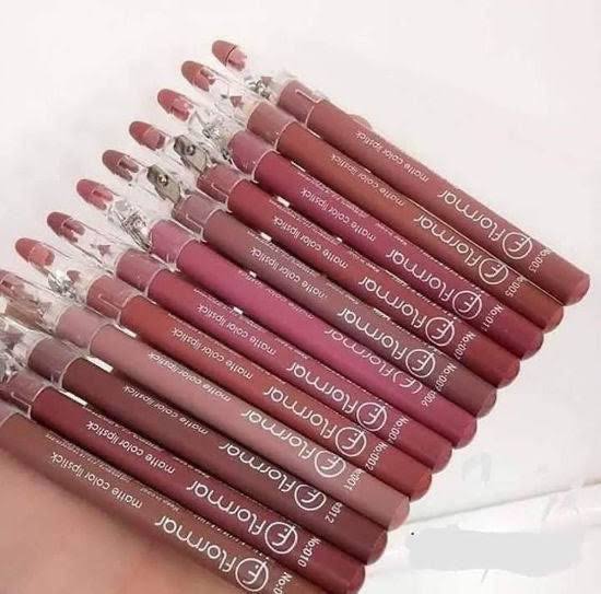 Flormar Lip Pencils Set of 12 | Matte Long-Lasting Lip Liner | Smooth & Creamy Formula