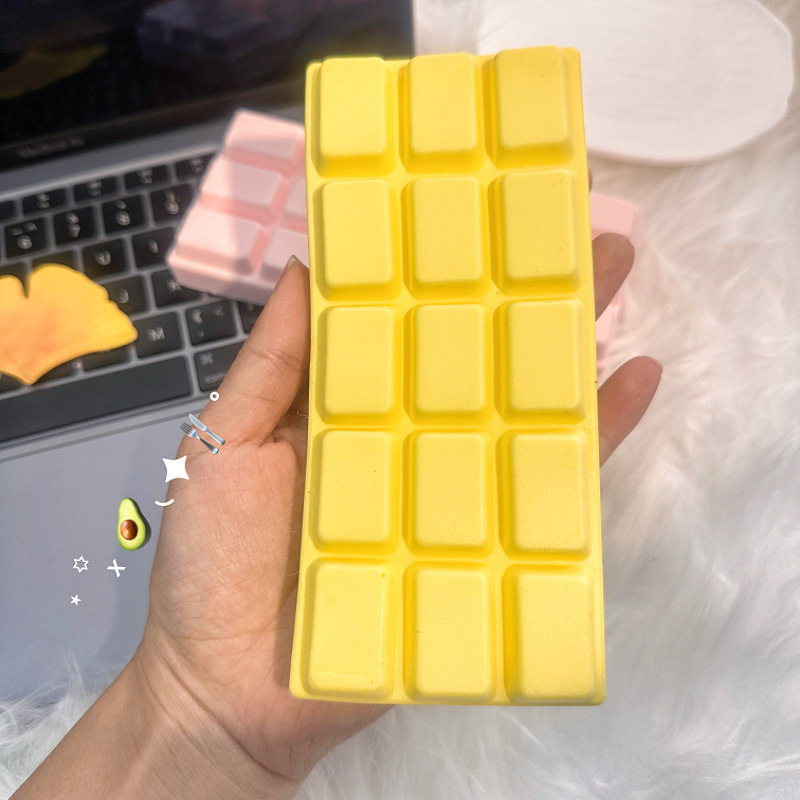 Simulation Chocolate Bar Squishy Toy Slow Rising Fidget Toy Stress Relief ASMR Decompression Anti Anxiety Desktop Prank 