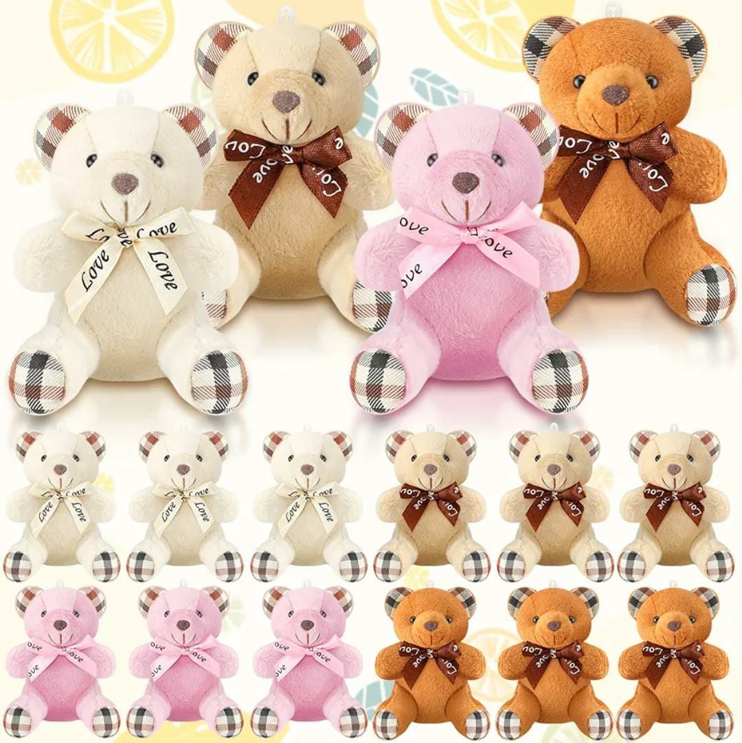 Teddy Bear Stuffed Animal 4 Inch Teddy Bear Bulk Small Teddy Bear Mini Joint Bear Soft Tiny Bear Doll for DIY Keychain Party Favor Decor