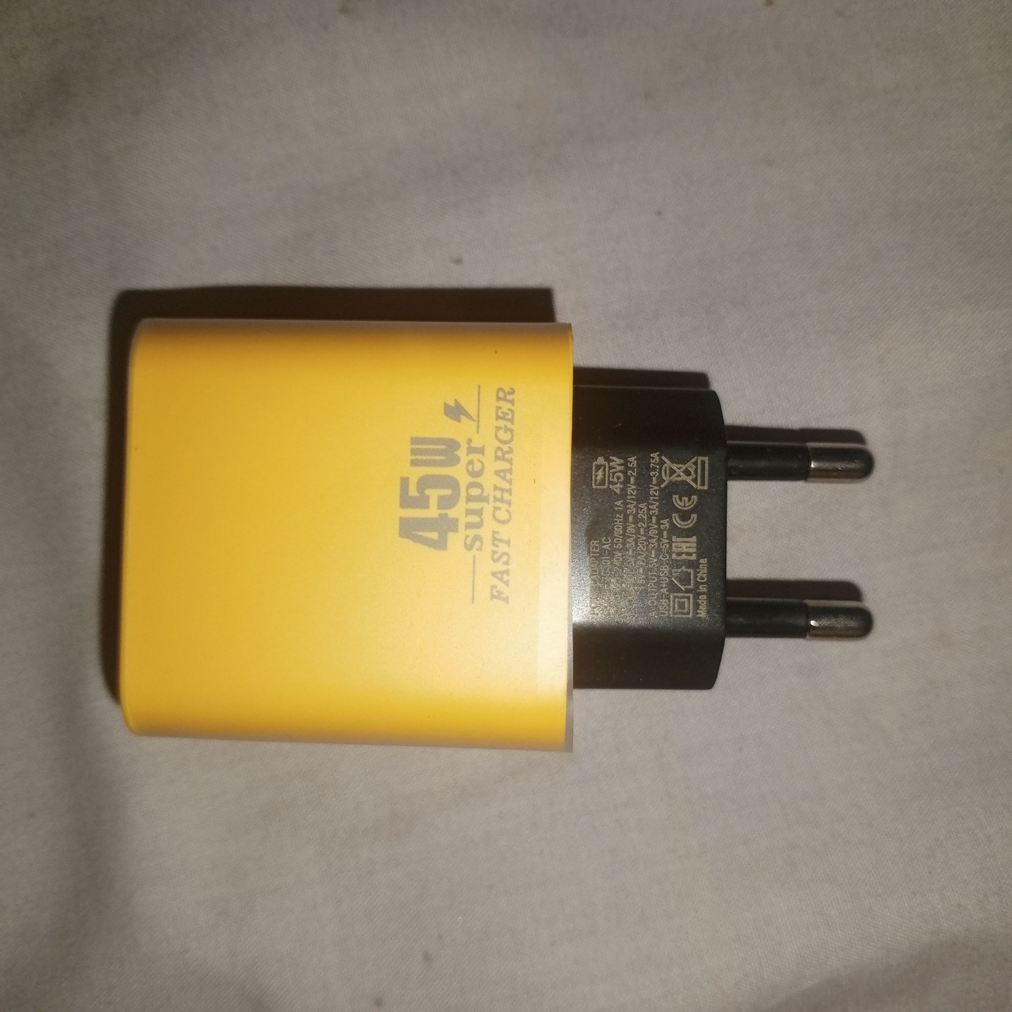 45W Super Fast PD Charger | USB + Type-C Dual Port | Fast Charging Adapter with LED Display