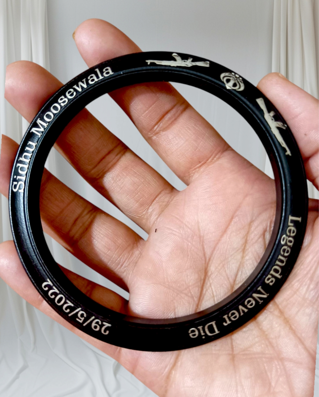 Pure Black & Bold Fashionable Black Siddu Moose Wala Kara /Banghale High Quality Top FASHION Black& Bold Stainless Steel Punjabi Kara For Men Black Sikh KARA /Banghls