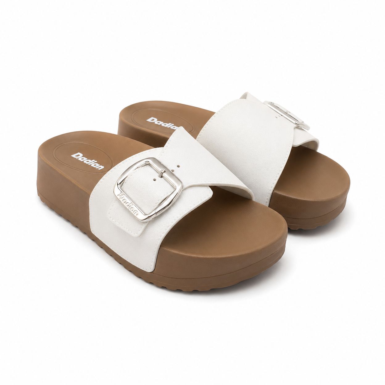 Creamy Soft Step Medicated Slippers for Women - Comfortable Soft Sole Chappal for Females - Waterproof Outdoor Cushioned Slide Sandals with Adjustable Buckle - Coffee Color