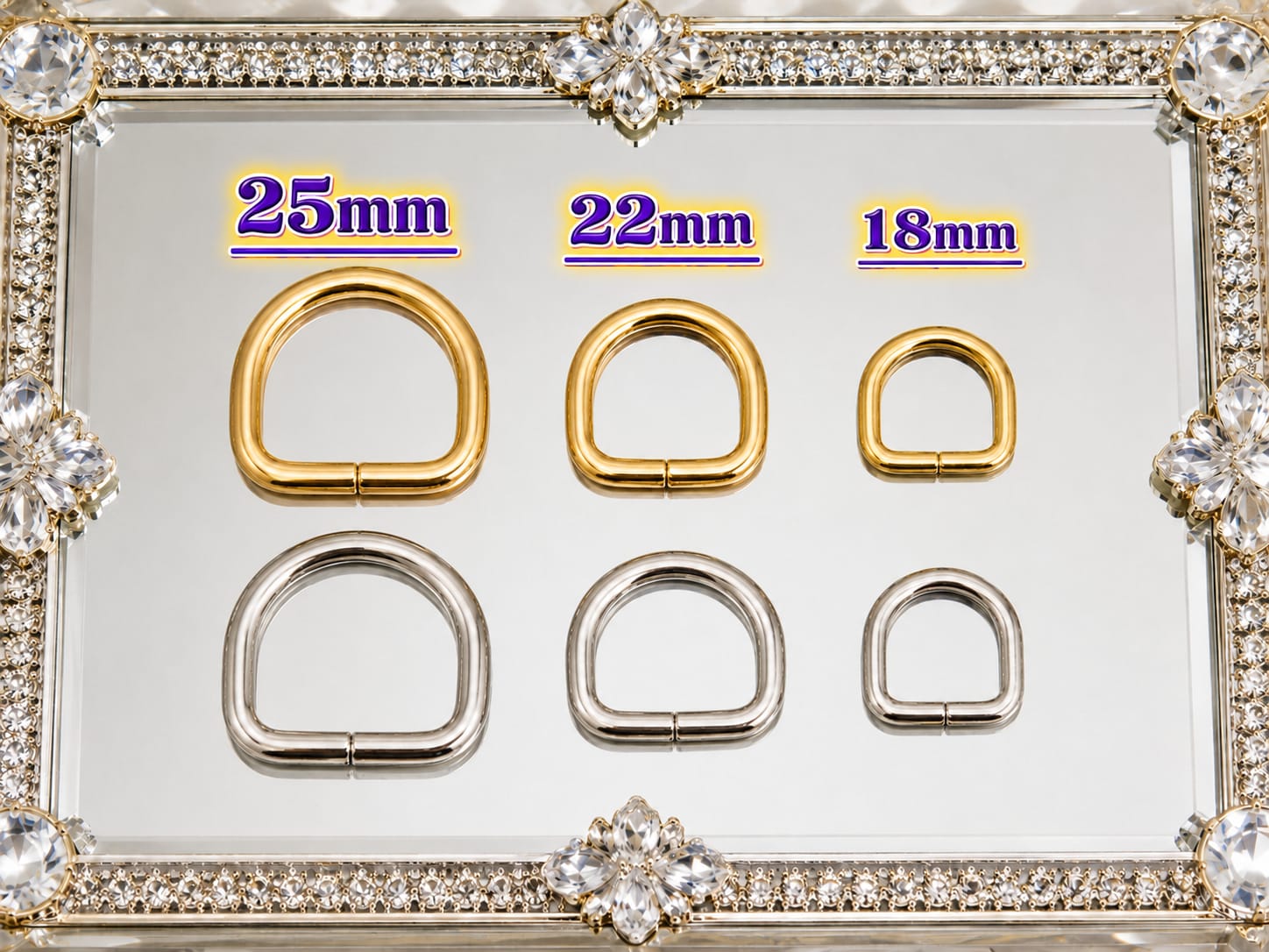 2/4/6&10 Pcs Metal D Ring -  Half Loop D Ring Buckle For  Leather And Pearl Handbag Strap -  Bag Backpack - Dog Collar Chain Clasp - Sewing Accessories - Thickness 20mm