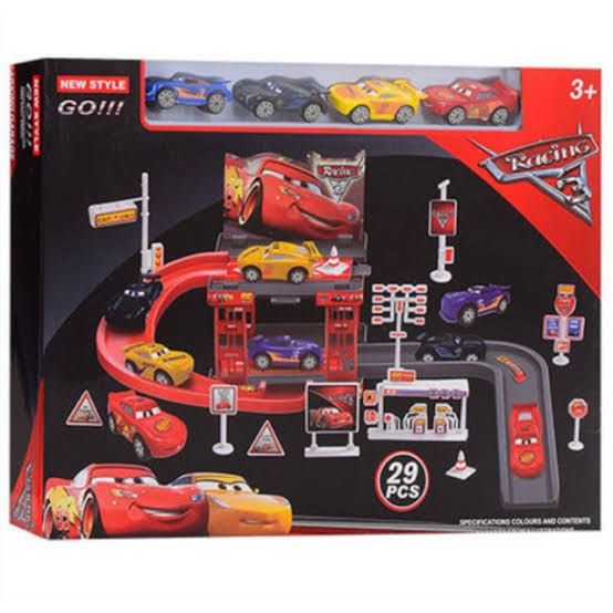 Carz Racing Parking Garage McQueen Parking Track and Cars Toy for Kids