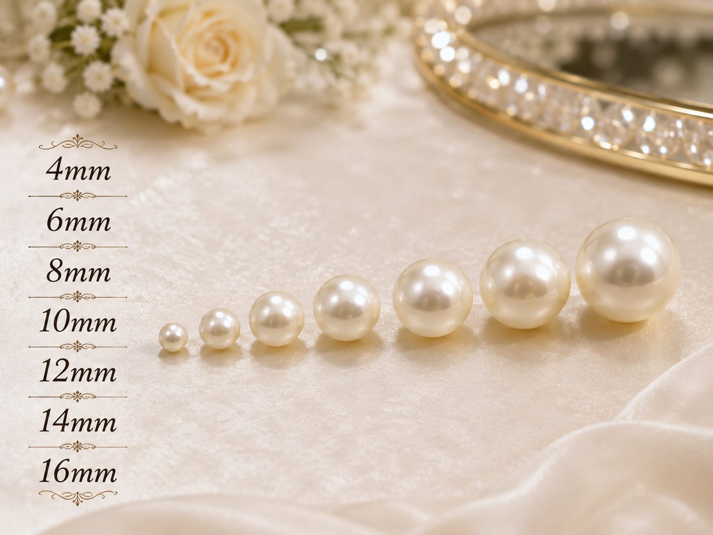 6mm/8mm/10mm/12mm/14mm/16mm Pearls in Different Sizes -