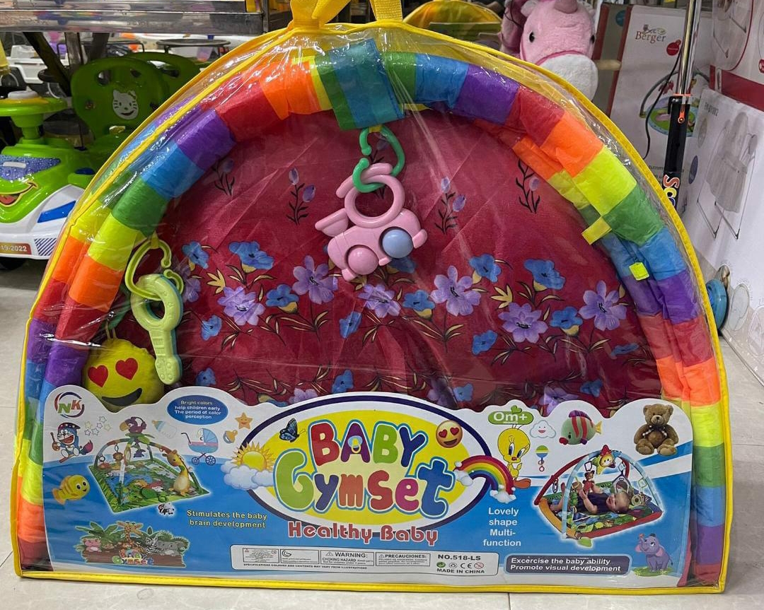 Interactive Baby Play Gym Mat Hanging Toys & Rattles for Infant Fun