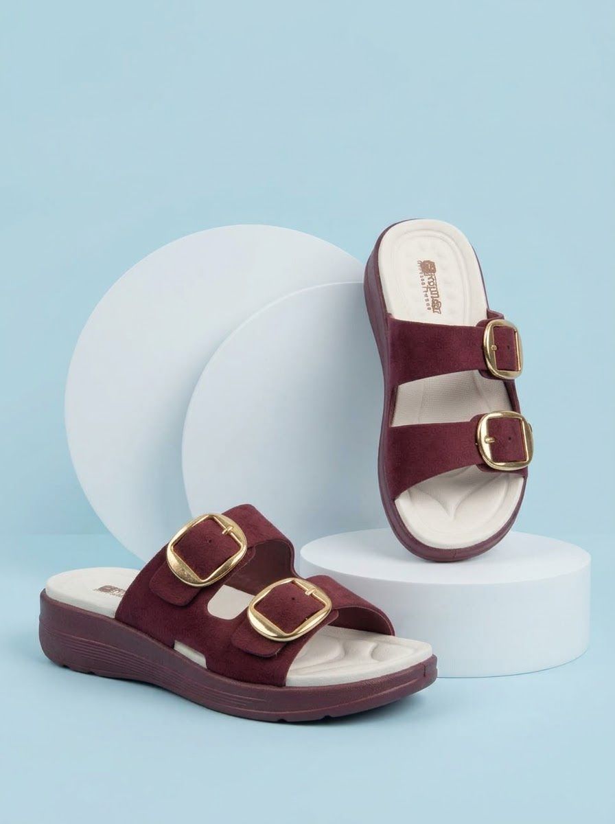 Pillow Adjustable EVA Buckle Slippers Dual Steps Soft Medicated Wedge Sandals for Women