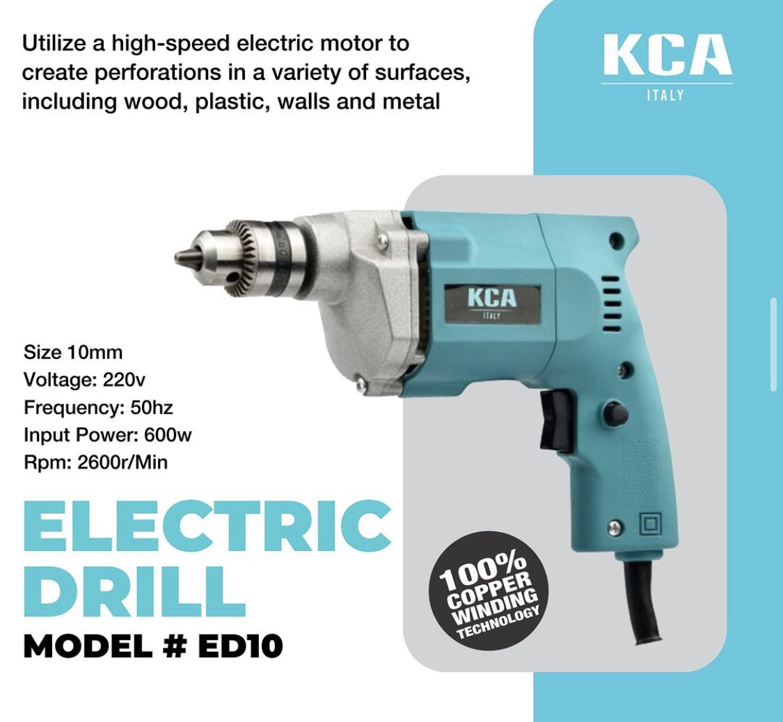 KCA ITALY DRILL MACHINE 10mm 650w COPPER WINDING TECHNOLOGY BEST
