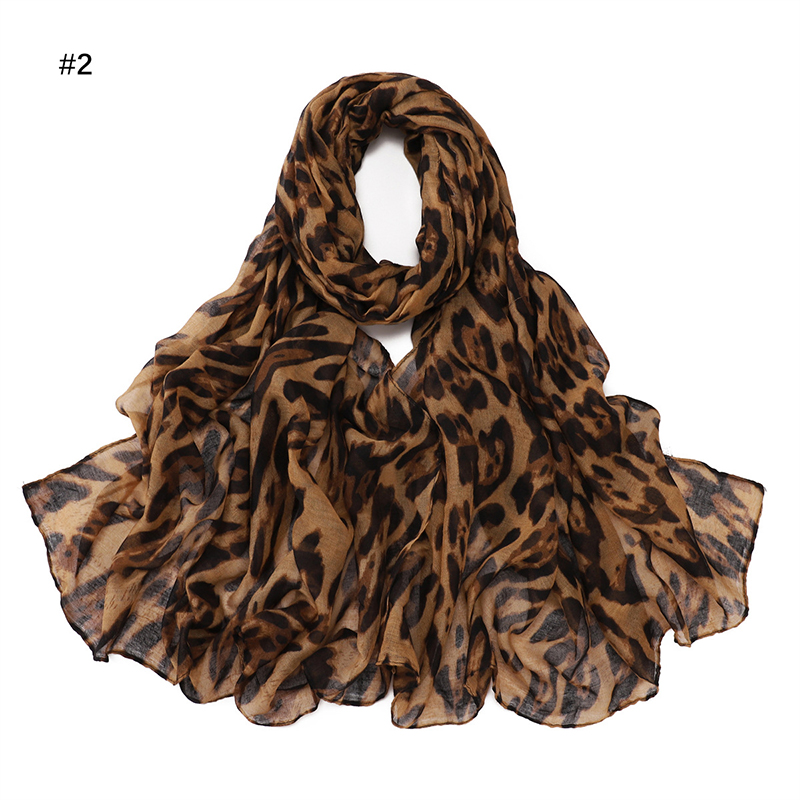Fashion Leopard Print Scarf Woman Hijab Scarves Soft Pashmina Winter Thin Scarf Femme Headband Neckscarf Stoles Wrap Shawls