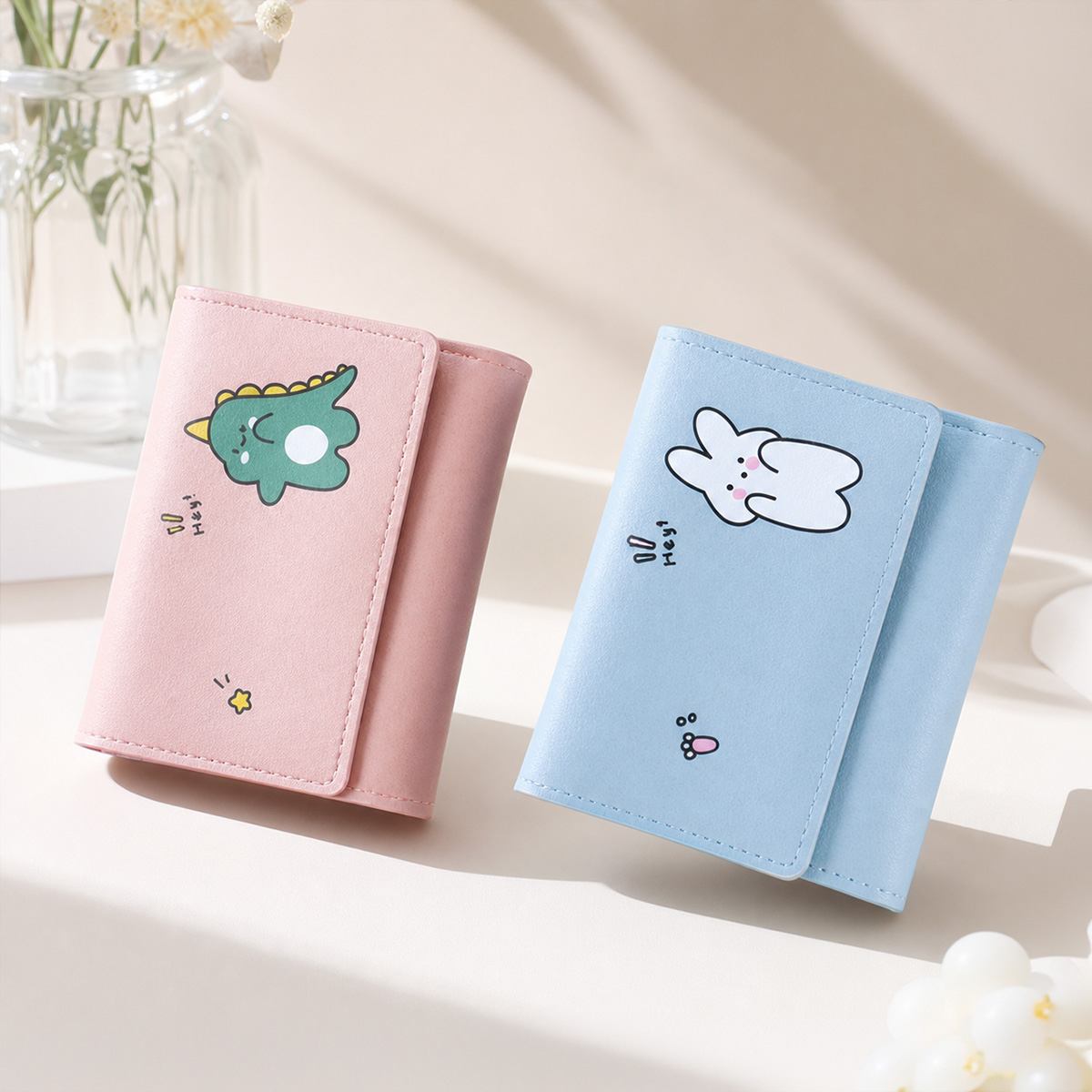 Cute Women Wallet With Multi Card Slots Three Fold Lightweight Card Bag For Girls Students Casual Use