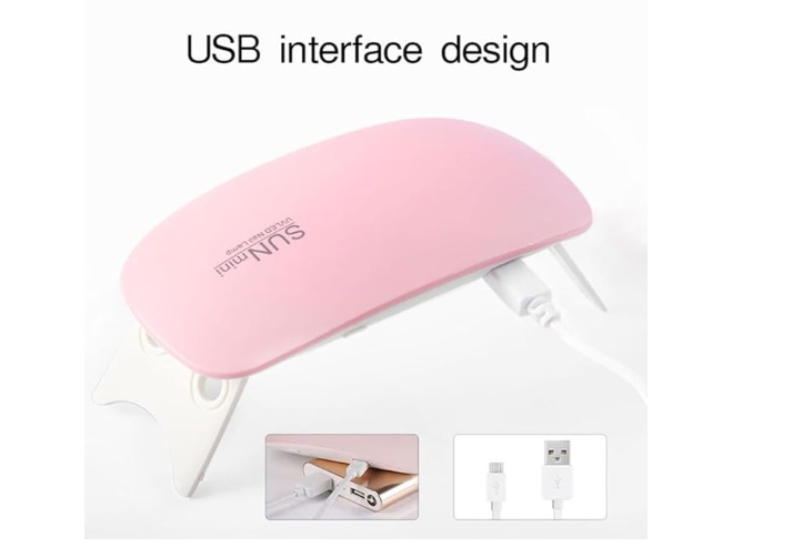 "SUN Mini UV LED Nail Lamp for Gel Polish Drying - Portable Manicure Machine with Sunlight Technology, Not Glaring, Not Black Hand, 6W Power Nail Dryer for Home & Salon Use, Quick Curing Light"