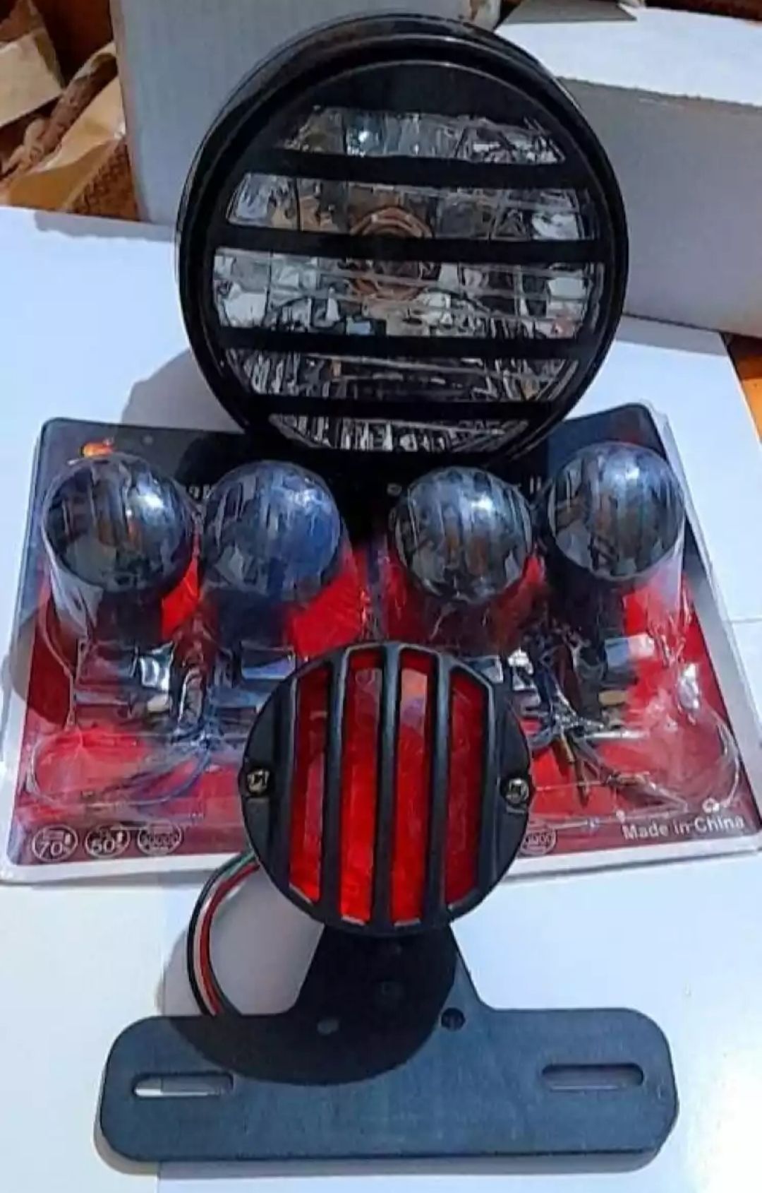 Cafe racer kit deal of 3 Item's Headlight backlight and 4 pieces indicator's