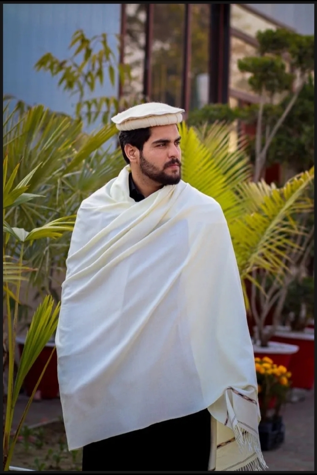 Primiume white Shawl For Men Woolen