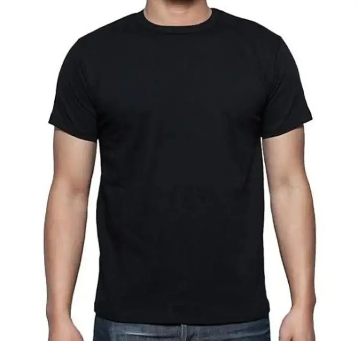 T Shirt Plain Black Colored Summer Top Half Sleeve Tee Shirt Round Neck Cotton Trendy T-shirt Casual T shirt Spring Wear Smart Fit Half Sleeve Tee Shirt - Export Quality Simple Shirt For Men's and Women's - TShirts for Kids