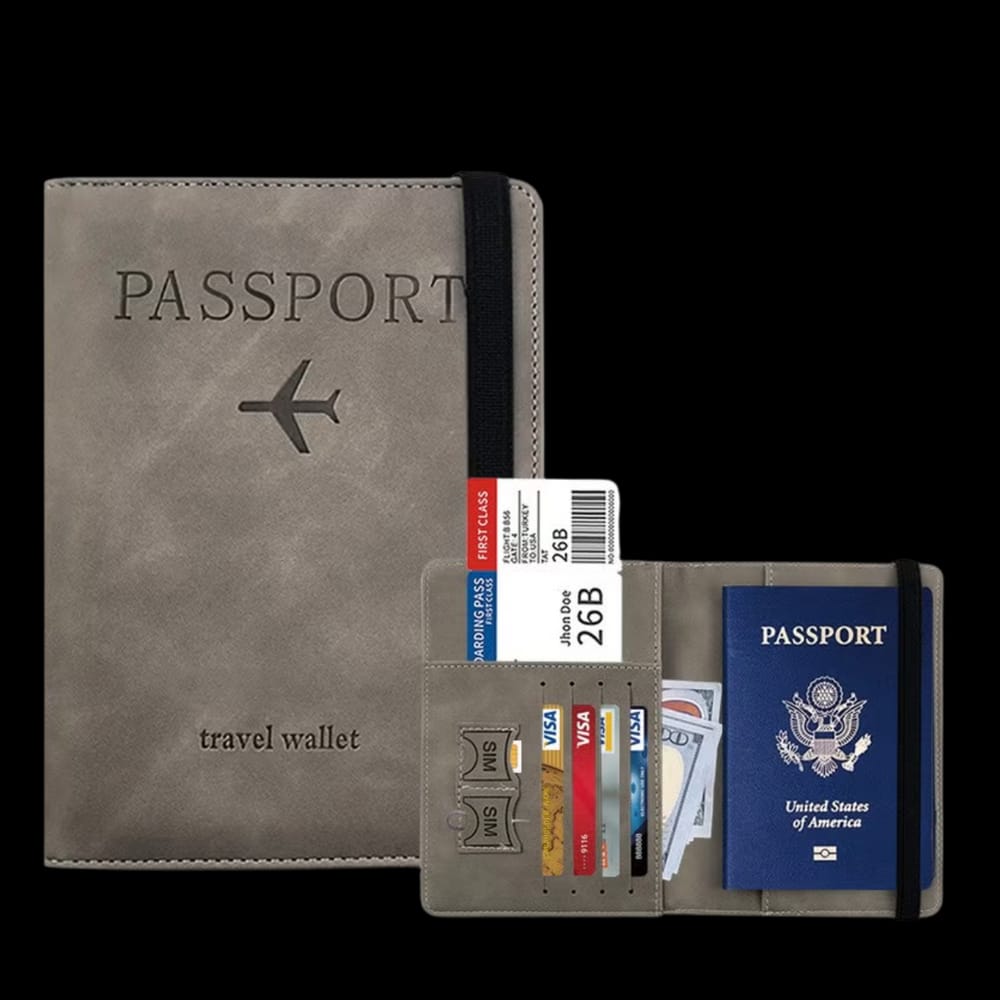 New Leather Travel Wallet And Passport Holder Slim Travel Credit Card Pouch