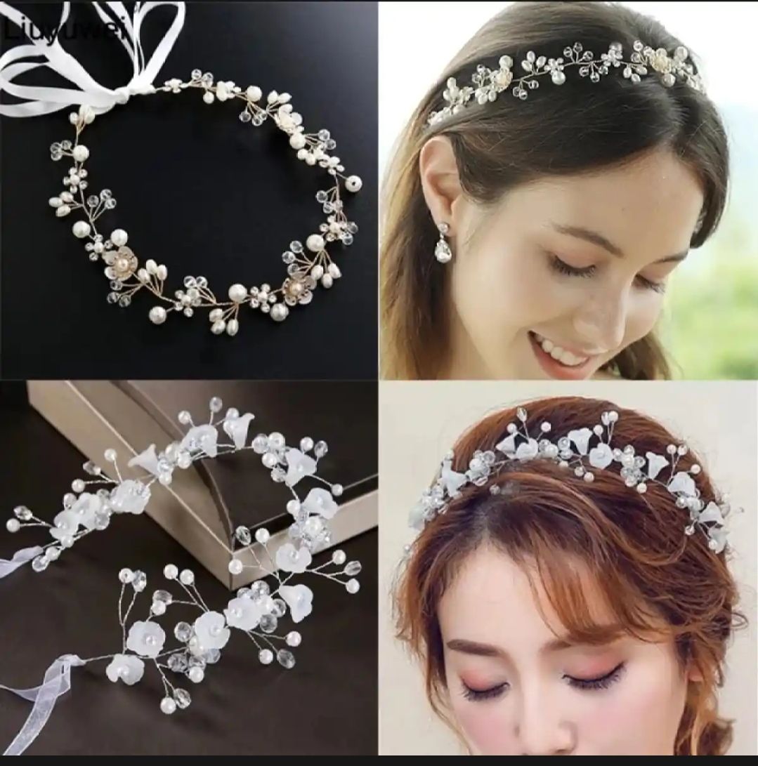 1pc Flower Tiara Crown For Women Bridal Crown For Girls Wedding Princess Birthday Accessories Flower Ring Couple Rings Hair School Parties