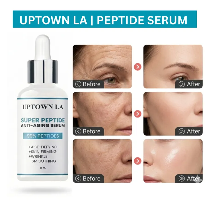 Uptown LA Super Peptide Anti-Aging Serum  Skin Firming, Wrinkle Smoothing & Age-Defying Serum | Peptide Formula 30ml