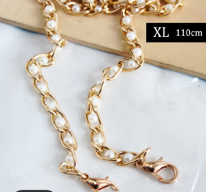 40-120cm Pearl Bag Chain Replacement Shoulder Bag Strap Handle Belt Bag Parts Fullh...